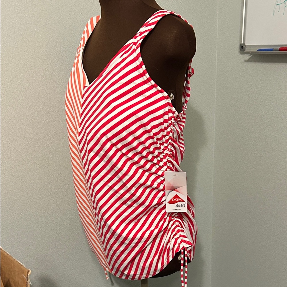 Lands' End Pink Striped Women's Swimsuit too sz 14 DD - Picture 3 of 8